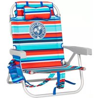 Beach Chair Model 2025. Red Blue Stripes.