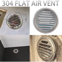 304 Stainless Steel Flat-Head Wind Cap for Exterior Wall Air Outlet, Range Hood Exhaust Pipe, Round Rainproof, Mosquito-Proof, Rodent-Proof Cover, Round Ventilation Panel, Exhaust Vent, Ventilation