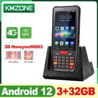 Android 12 PDA Handheld Terminal Data Collector with Barcode 2D QR Scanner NFC 4G WiFi Bluetooth 3G+32G RAM+ROM