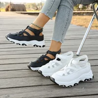 Women's Comfort Orthopedic Sport Sandals Casual Chunky Sneakers Platform Closed Toe Cutout Summer Walking Footwear for Ladies