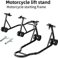 Motorcycle Stand Front Rear Wheel Carrier Parking Paddock Lift Rack Motorcycle Parking Rack Adjustable Motorcycle Lifting Rack