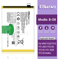 EOTABACC 100% New High Quanlity Battery B-O8 For VIVO Y52S/Y31S/Y31-2021/ Y72 5G /Y51 2020/Y52 5G/Y72 5G (lndia) Battery +Tools