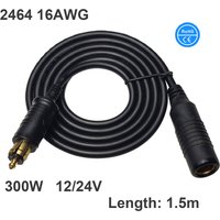 1pc 16AWG 12V Power Extension Cable 1.5M for BMW Car Motorcycle Hella Merit 300W 13A Socket Plug Charger Lead Wire Copper