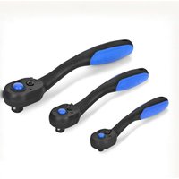 1/4 Inch Ratchet 1pc, Ratchet Handle with Teardrop Head,Reversible Design, Quick-Release Ratchet with Comfort Grip