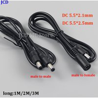 DC Power Extension Cable DC Male to Female/Male to male Extension Cable 5.5x.2.1mm 5.5x.2.5mm Power Supply DC charging cable