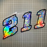 Holographic Carbon Number Sticker Waterproof Vinyl Decal for Moto Fuel Tank Fender Side Panel Scooter DIY Decor