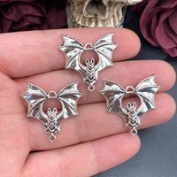 5pcs 29*31mm Gothic Vampire Bat Charms Bat Connector Pendant Designer Charms For Jewelry Making DIY Jewelry Findings