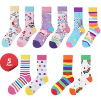 【5 Pairs】 Man Women Sock Original AB Tide Socks Colorful Cow Cotton Socks Four Seasons Unisex Medium tube Socks Gift