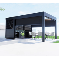 Luxury Aluminum Louvered Pergola Outdoor Patio Terrace Gazebo Electric Sunshade Waterproof UV Resistant Weatherproof Durable