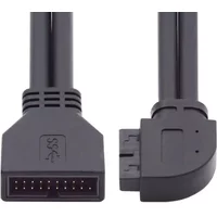 New Front Panel 19P Male to Female Extension Cable 90 Degree Motherboard Angle Front USB 3.0 IDC Male to Female 20P Cable
