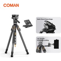 COMAN T1S V5 Carbon Fiber Travel Tripod One Click Quick Release With Panoramic Gimbal Video Head For DSLR Camera Manfrotto DJI