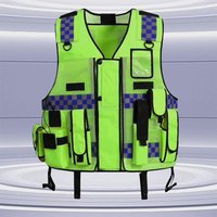 Hi Vis Work Vest Construction Worker Traffic Police Multi-Pocket Safety Clothing Hi Vis Workwear