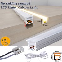 12V Free Welding Embedded Wardrobe Cabinet Light Strip Silica Gel Tube Neon LED Strip Light 30cm-300cm Kitchen Living Room Decor