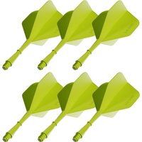 MageRabbit Dart Flights & Shafts 6pcs 2-in-1 Pro Accessories for Steel/Soft Tip Darts Precision Molded Black/Blue/Green