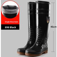 Knee-High Men's Rain Boots Black Oxford Bottom Anti-Slip Kitchen Shoes Water Shoe Covers Youth Waterproof Plastic Footwear