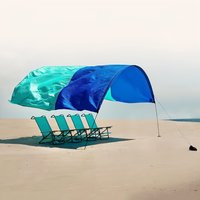 500*300cm Beach Portable Sun Protection Canopy Awning Outdoor Waterproof Nylon Blue Canvas Tent Quick Open Hand Throw Up