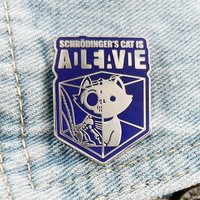 Schrodinger’s Cat Badge Funny Science Cat Dead And Alive Brooch Physicist Pin Geek Badges Big Bang Theory Jewelry