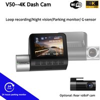 Beelite V50 2" HD 4K Dash Camera Night Vision DVR, 1080P Rear Camera Optional, Dual USB Charger FHD Dash Cam WiFi