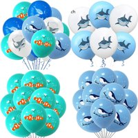 10/30pcs Blue Shark Latex Balloon Birthday Party Favor Ocean Shark Balloon Birthday Decorations Kid Baby Shower for Party Suppli