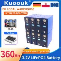 EU Stock High Capacity 3.2V 360AH Lifepo4 Lithium Iron Phosphate Battery For DIY 12V 24V 36V 48V Grade A Rechargeable Cells RV Solar Tax Free