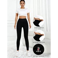 Women's Fleece Lined High Waist Yoga Leggings 4 Way Stretch Non See Through Thermal Pants for Winter Workout Running Outdoor