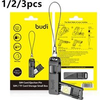 1/2/3Multi-function Card Slot Storage Box TF SIM Card Ejector Storage Slot,With Lanyard Anti-lost SIM Card Removal Needle Pin