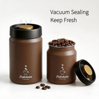 1PCS Vacuum Coffee Bean Storage Container Stainless Steel Airtight Canister Light-proof Tea Spice Food Storage Jar Kitchen Tool