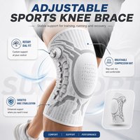 Smart Knob Kniebandage mit Patella-Gelkissen, seitlicher Stabilisator, Kompressionsunterstützung zur Gelenkschmerzlinderung, Erholung, für Zuhause & Fitness, Einzelpackung