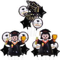 5Pcs/set Grad Boy Girl Doctor Foil Balloons set Congrats Graduation Party Decorations Finish School Party Decor Photo Props