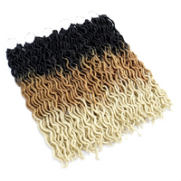 1Pack Multicolor Soft Locs Synthetic Crochet Hair Pre Looped, 18 Inch Faux Locs Crochet Braids Goddess Curly Locs Hair Extension