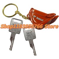 2PCS D250 Ignition Keys 6693241 For S160 S185 S331 S550 Bobcat Skid Steer Loader Sweeper Key Excavators Heavy Equipment Keychain