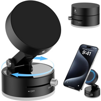 Magnetic Suction Phone Holder Upgraded 360° Adjustable Suction Cup Car Phone Mount Hands-Free Cell Phone Holder for Car/Gym