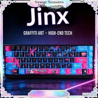 New Jinx Periphery Keycaps Side Engraved Translucent Cherry Height Pbt Pc Twin Cities War Graffiti For Keyboard Keycaps Toy Gift