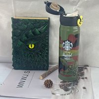 500ml Starbucks × Herschel Durable Camo Print Thermos, Outdoor Stainless Steel Water Bottle with Easy-Open Lid