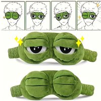 3D Sad Frog Sleep Mask Natural Sleeping Eyeshade Cover Shade Eye Patch Women Men Soft Portable Blindfold Travel Eyepatch