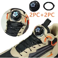 Metal Wire Laces Rotating Automatic Buckles Rope Sneaker Shoe Laces Easy No Tie Shoe Laces Quick Lock Shoestrings Child Unisex
