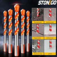 STONEGO 5PCS Multifunktionale Bohrer Bits Keramik Wand Fliesen Marmor Glas Stanzen Loch Arbeits Säge Bohren Bits 6mm/8mm/10mm/12mm