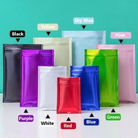 Sacs à fermeture éclair en aluminium coloré mat, 50 pièces, sacs de rangement réutilisables auto-scellants, pochettes refermables de qualité alimentaire pour la cuisine