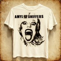 Collection AMYL AND THE SNIFFERS Band Gifts for Fans White Printed T-Shirt Men's Summer Casual Y2K Top Harajuku Women Clothes