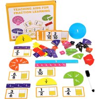 Wooden Math Fraction Learning Set With Card Fraction Decomposition Plate Montessori Teaching Aid Children Educational Math Toys