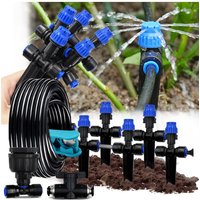 Garden Irrigation Watering Kit 6mm Quick Push Slip Lock 1/4" Outdoor Drip Sprayer 8-hole Dripper with Stake Adjustable Sprinkler