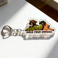 Hold Your Horses Furry Keychain Accessories Bag Anime Keyrings Jewelry Manga Fans Gifts