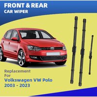 LHD Front Rear Windshield Wiper Blades For Volkswagen Polo 4 5 6 2003 - 2023 Windscreen Window Accessories GTI RLINE 2012 2019