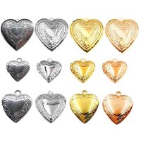 Everfast 10pc DIY 13mm 20mm 30mm Heart Locket Stainless Steel Pendant Charms Jewelry Men Women Making Family Memories Gift