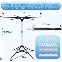 Folding Floor-Standing Clothes Drying Rack | Portable Indoor Umbrella-Style Clothes Drying Rack No Installation Required