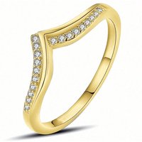 925 Sterling Silver Fashionable Gorgeous V-shaped Zircon Ring For Women Engagement Wedding Luxury High Quality Fine Jewelry