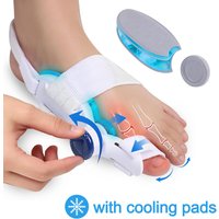 Toe Splint Bunion Corrector with Cooling Pad Adjustable Big Toe Valgus Correct Tool for Both Feet Straightening Orthopedic Thumb