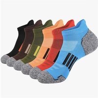 Men's Thin Mesh Sport Socks 6/12 Pairs Set Breathable Sweat-Wicking Non-Slip Wear-Resistant Comfortable Casual Athletic Socks