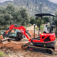 SDJK Mini Excavator 1.2T 1.6T 1.8T Crawler Excavator, Custom Closed Compact Multi-functional Mini Digger