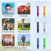 Hot 1Pcs Mini Outdoor Survival Emergency Whistle with Keychain Aluminum Pets Sports Camping Hiking Boating Hunting Travel Safety